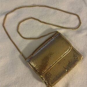Vantage Golden Color Metal SEQUİN PURSE,PRE-LOVED